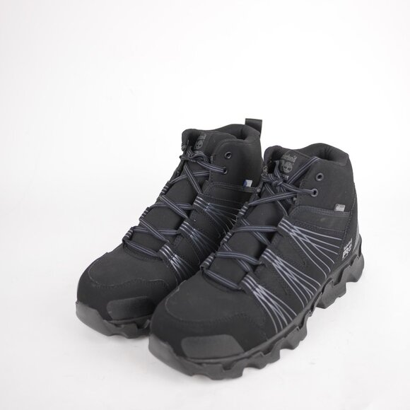 TIMBERLAND Pro Men's 8.5 - Black leather anti fatigue composite toe ankle boots - Picture 1 of 12